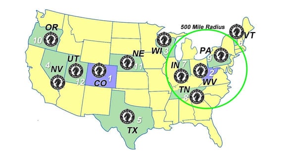Screenshot of Fortitude Ranch locations