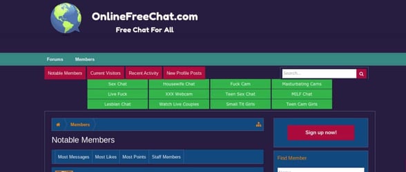 Screenshot of OnlineFreeChat