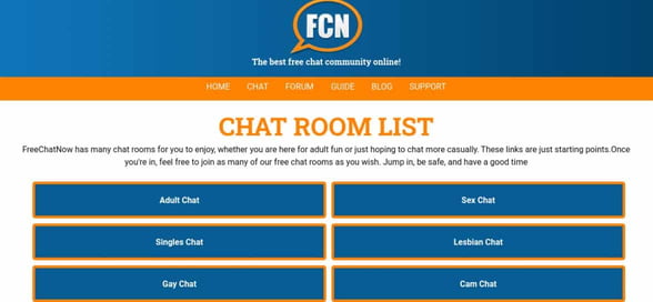Screenshot of FreeChatNow