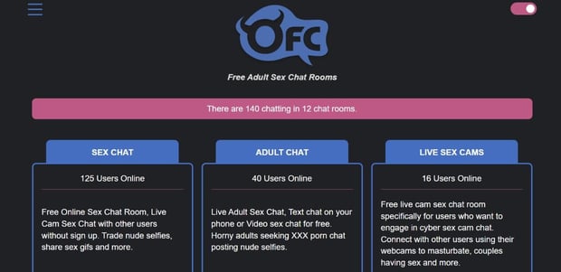 OnlineFreeChat homepage