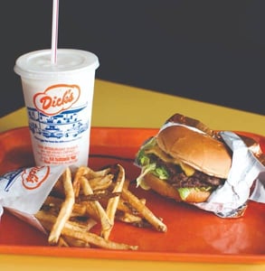 Photo of a deluxe burger