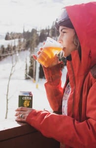 Photo of a woman drinking CERIA