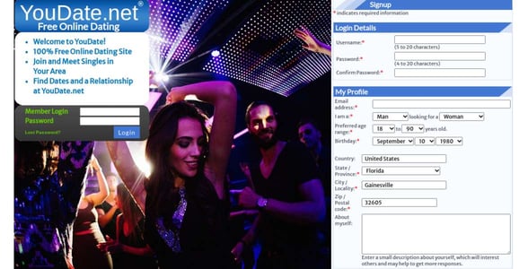 Screenshot of YouDate