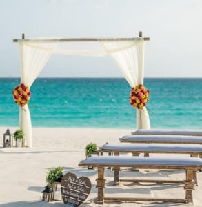 Photo of a wedding on the beach