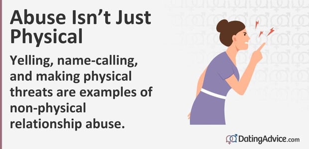 Yelling, name-calling, and making physical threats are examples of non-physical relationship abuse.
