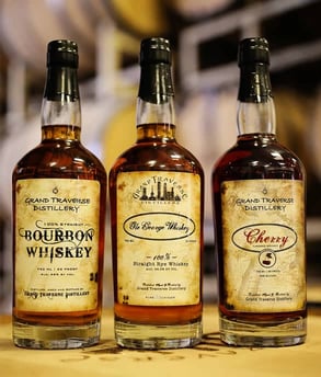 Photo of Grand Traverse Distillery whiskeys