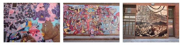 Screenshot of murals in downtown Memphis