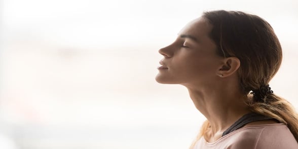 Photo of a woman breathing
