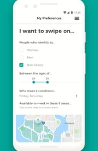 Screenshot of the Seattle Dating App