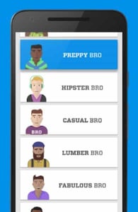 Screenshot of The Bro App