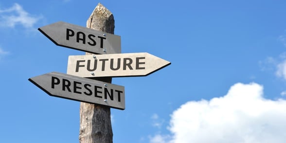 Photo of past, present, future sign