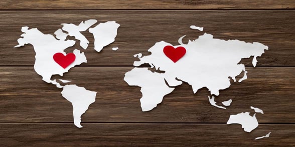 Graphic of long distance love