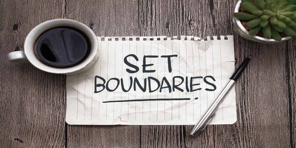 Photo of set boundaries on a piece of paper