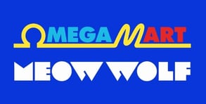 The Omega Mart and Meow Wolf logos