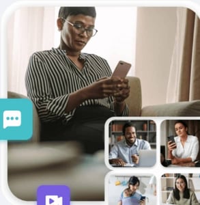 Photo of people texting Photo of people texting