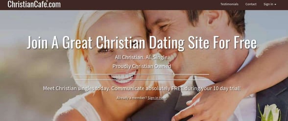 Screenshot of ChristianCafe.com