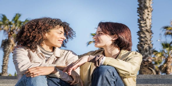 Photo of a lesbian couple Photo of a lesbian couple