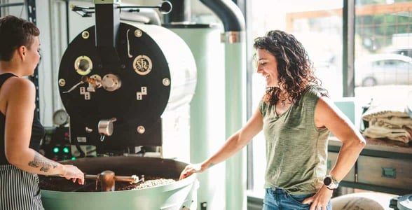 Photo of coffee roasting Photo of coffee roasting