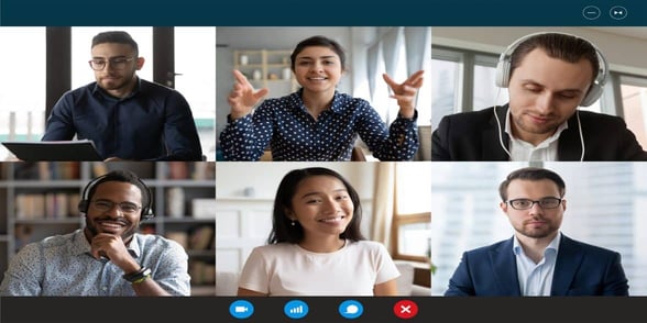 Photo of people chatting online