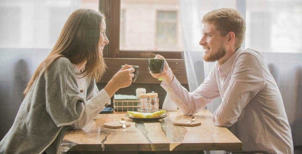 Photo of a couple on a first date