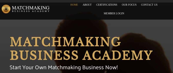 Screenshot of the Matchmaking Business Academy