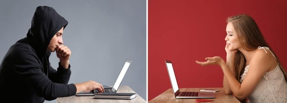 Depiction of an online scam