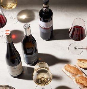 Photo of wines and food