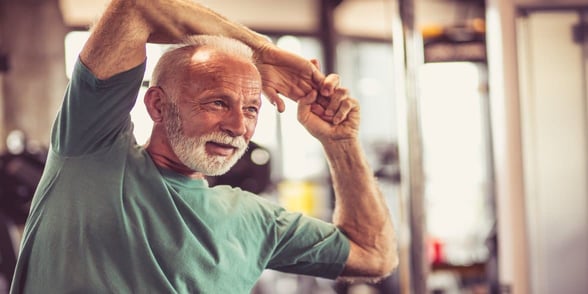 Photo of senior man working out Photo of senior man working out