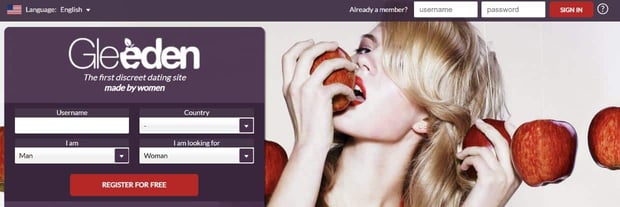 Gleeden homepage