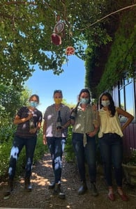 Photo of friends at the vineyard