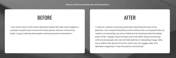 Screenshot from Elite Dating Managers website