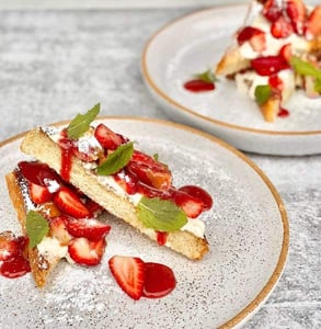 Photo of strawberry jam and ricotta toast