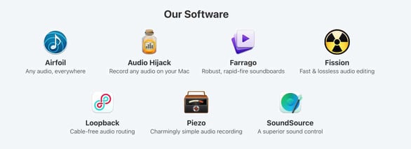 Screenshot of Rogue Amoeba audio tools
