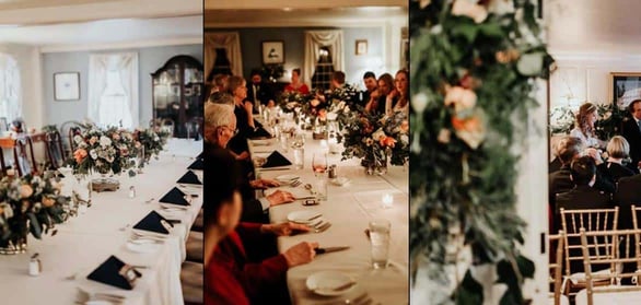 Screenshot of wedding photo collage from Adair Inn website