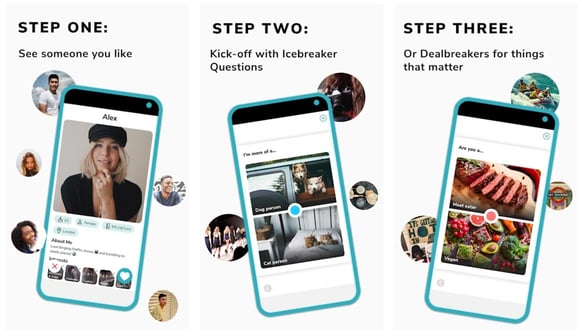 Screenshots of Klik app on devices