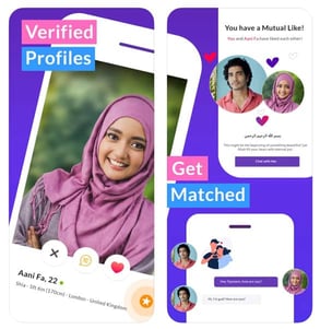 Screenshots from MuslimMatch iOS app page