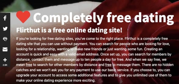 Completely free dating site info.