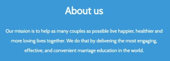 Screenshot of Power of Two mission statement. 