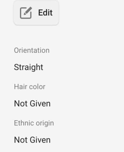Profile edit options