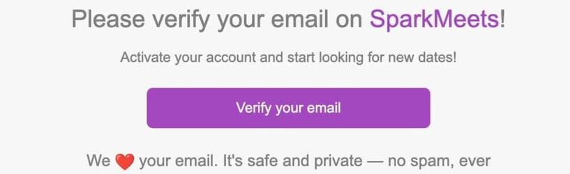 SparkMeets email verification