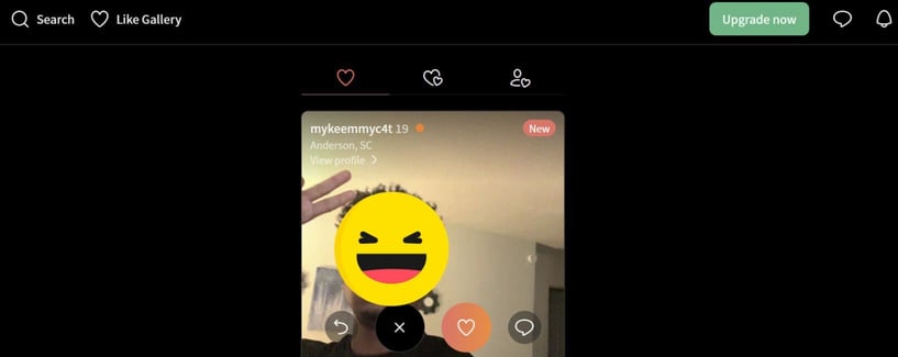 SparkMeets swipe page