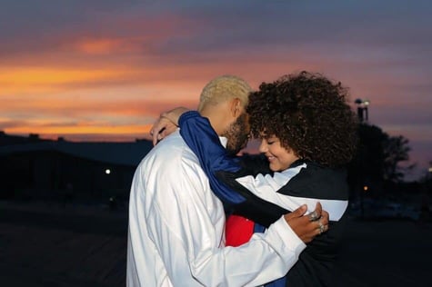 couple embracing