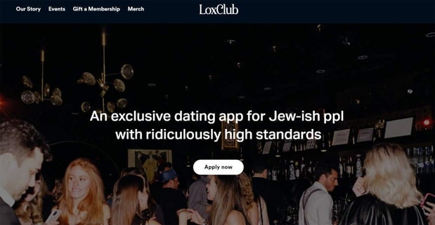Screenshot of Lox Club website