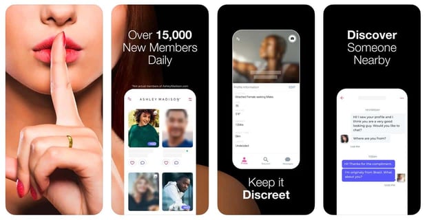 Ashley Madison app store screenshots