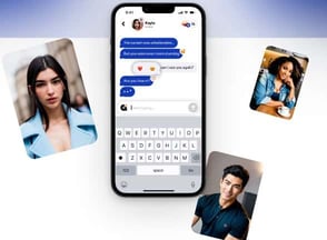 image of phone with Blush chat open