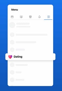 Screenshot from Facebook Dating website Screenshot from Facebook Dating website