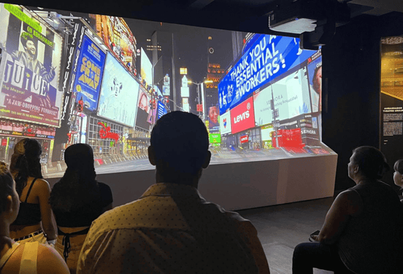 Video screen at the Museum of Broadway