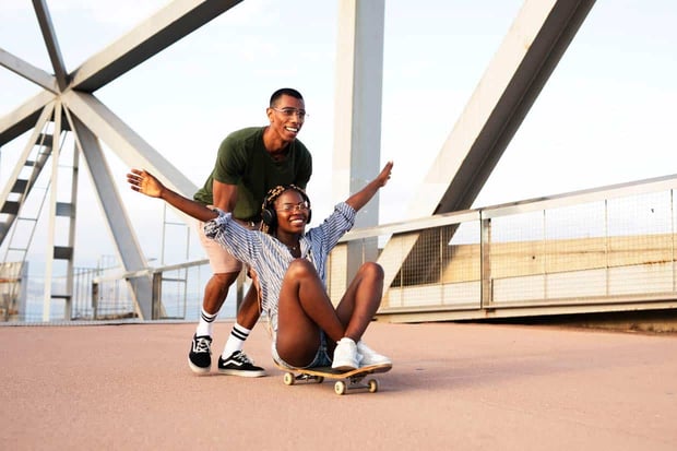 Photo of couple having fun