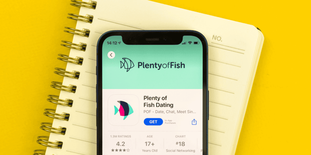 Plenty of Fish app open in Apple App Store