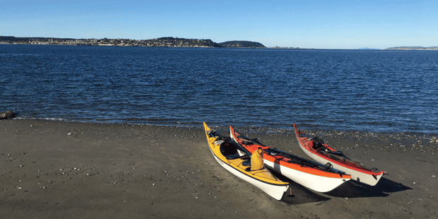 Canoes on a Port Townsend beach 
